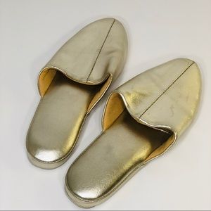 Vintage Gold Slip on mule Shoes (6)